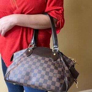 Sold!!Louis Vuitton Verona Handbag Damier PM Brown Ebene Satchel